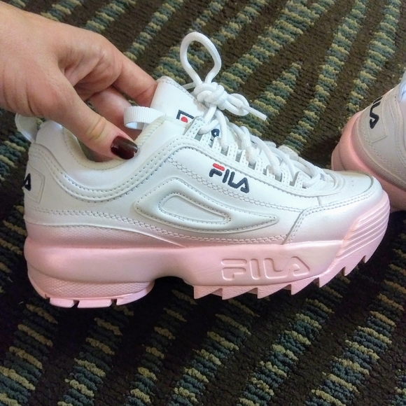 pink womens fila shoes